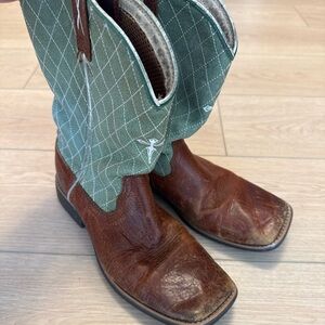 Twisted X Brown and Green Cowboy Boots